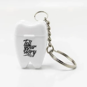 Зубний брелок для зубної нитки - білий