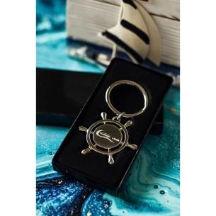 Металевий брелок на кермо - сріблястий